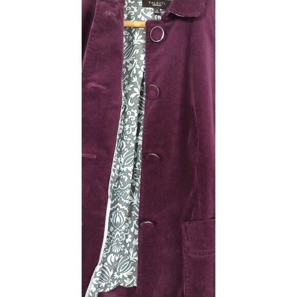Talbots Dark Purple Lined Corduroy Jacket 10 Classic Office Whimsygoth - Picture 14 of 16